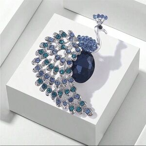 Exquisite Blue Peacock Brooch